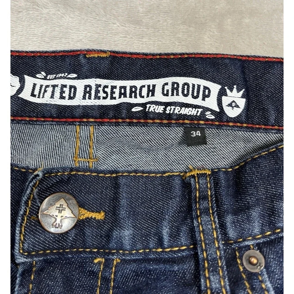 LRG‎ Lifted Research Group Jeans Mens SZ 34 Blue True Straight Fit
